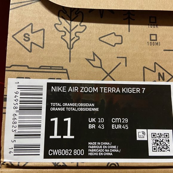 Nike Air Zoom Terra Kiger 7 Hiking Shoes Total Orange CW6062-800 Men Sz NEW - Picture 13 of 15
